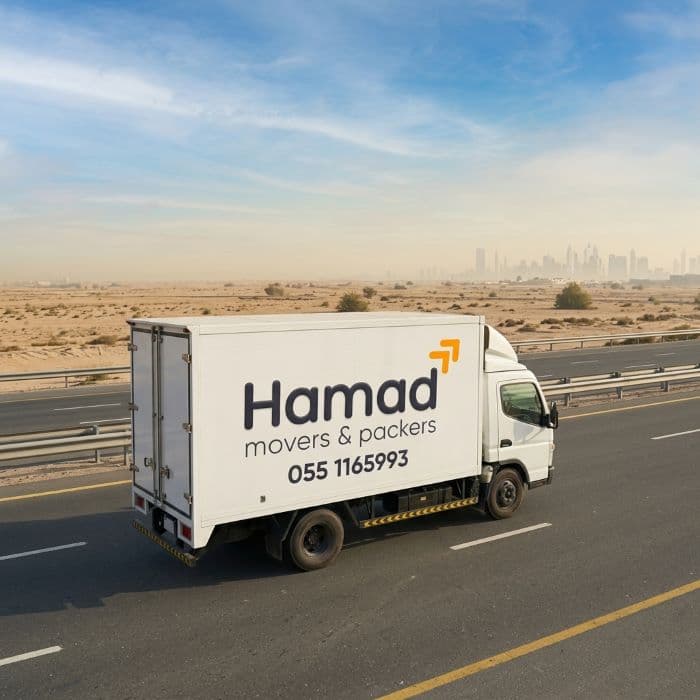 Hamad Movers handling an Ajman to Dubai relocation – professional inter-emirate moving service UAE